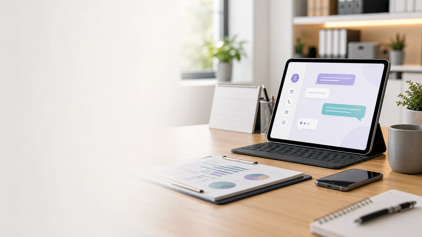 Dienstleister-Workspace mit digitalem Assistenten für Leads und Termine